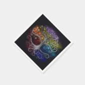 Lebensbaum Silberwirl Serviette (Ecke)