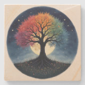 Lebensbaum Steinuntersetzer (Vorderseite)