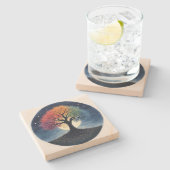 Lebensbaum Steinuntersetzer (Seitenansicht)