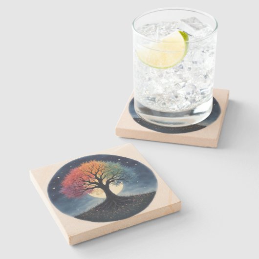 Lebensbaum Steinuntersetzer (Seitenansicht)