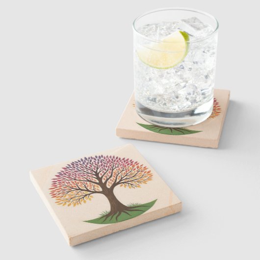 Lebensbaum Steinuntersetzer (Seitenansicht)