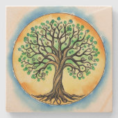 Lebensbaum Steinuntersetzer (Vorderseite)