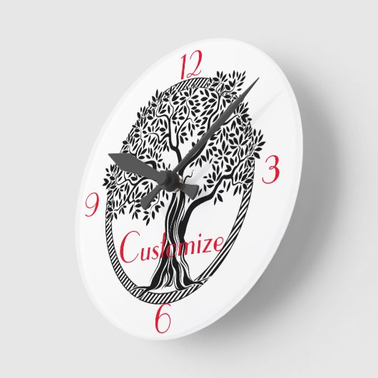 Lebensbaum Thunder_Cove Runde Wanduhr (Winkel)