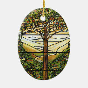 Lebensbaum/Tiffany-Buntglasfenster Keramikornament