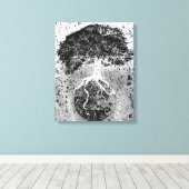 Lebensbaum und Erde Leinwanddruck (Insitu (Holzboden))