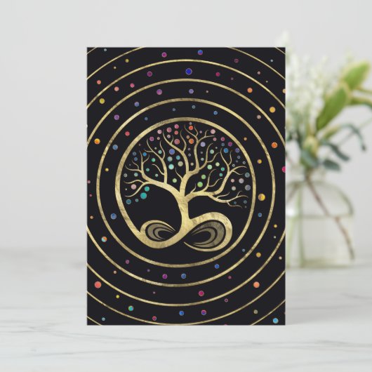 Lebensbaum - Unendlichkeit Feiertagskarte (Stehend Vorderseite)