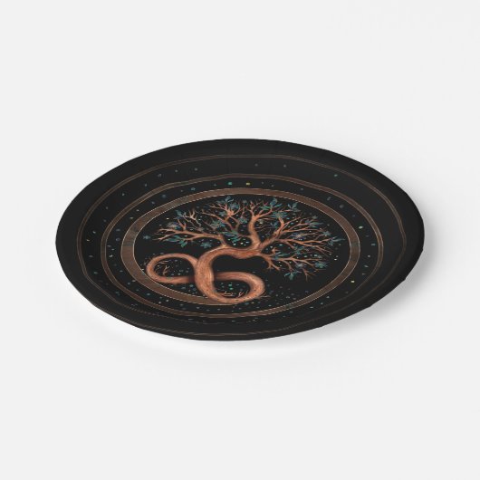Lebensbaum - Unendlichkeit Pappteller (Schrägansicht)