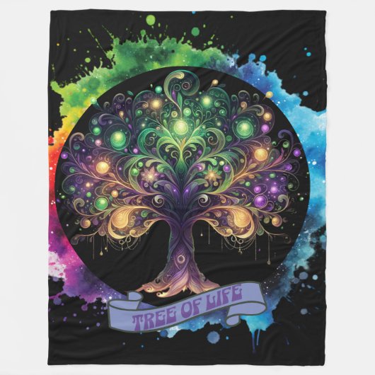 Lebensbaum v2 fleecedecke (Vorderseite)
