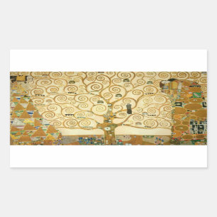 Lebensbaum von Gustav Klimt Rechteckiger Aufkleber