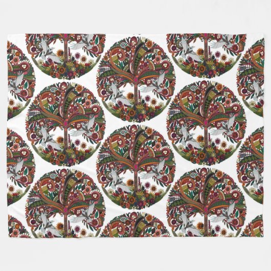 Lebensbaum weiß fleecedecke (Vorderseite (Horizontal))