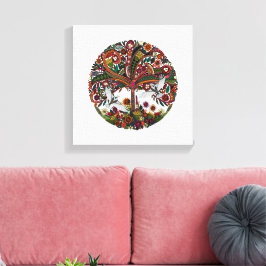 Lebensbaum weiß leinwanddruck (Insitu (Wohnzimmer))