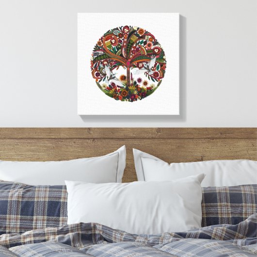 Lebensbaum weiß leinwanddruck (Insitu (Schlafzimmer))