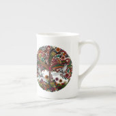 Lebensbaum weiß porzellantasse (Rechts)