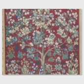 Lebensbaum William Morris Red Geschenkpapier (Flach)