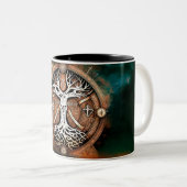 Lebensbaum Yggdrasil Zweifarbige Tasse (VorderseiteRechts)