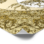 Lebensbaum Yin Yang Gold Mandala Poster (Ecke)