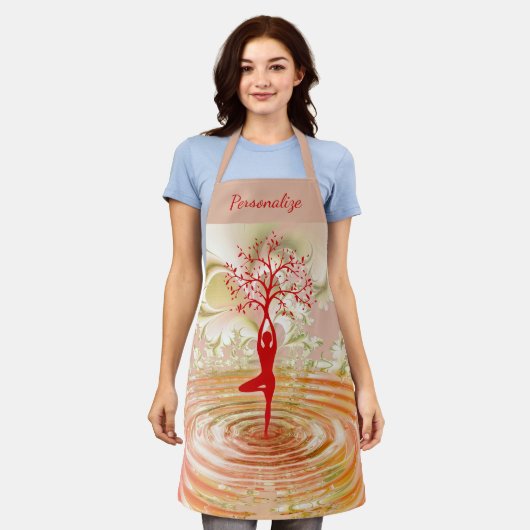 Lebensbaum Zen-Yoga-Mediation Personalisiert Schürze (Getragen)