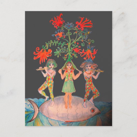Lebensbaummotiv Postkarte (Vorderseite)