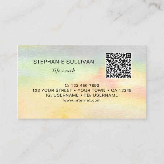 Lebensbegleiter QR Code Farbe Visitenkarte (Rückseite)