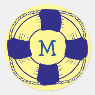Lebensbehältnis mit Monogramm Runder Aufkleber