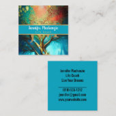 Lebensberater Rainbow Tree Quadratische Visitenkarte (Vorne/Hinten)