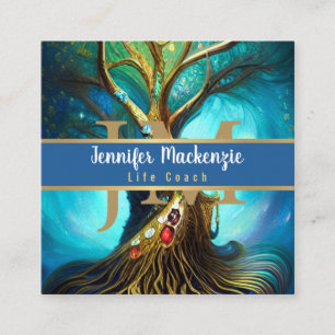 Lebensberater Rainbow Tree Quadratische Visitenkarte