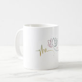 Lebensbilanz: Lotus & Heartbeat Kaffeetasse (Vorderseite Links)