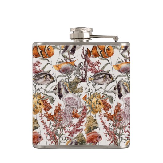 Lebensbild des Meeresspiegels 2 Flachmann (Rückseite)