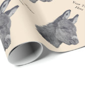 Lebensbild eines sehr niedlichen Esels Geschenkpapier (Rolleneckpunkt)