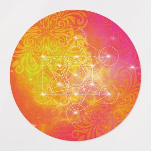 Lebensblume-Etiketten, geometrisch heilig, mand Etiketten (Design 2)