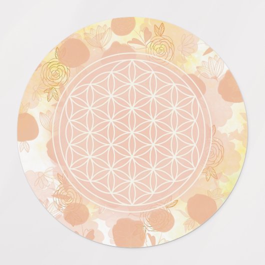 Lebensblume-Etiketten, geometrisch heilig, mand Etiketten (Design 1)