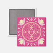 Lebensblume rosa magnet (Vorderseite/Rückseite)