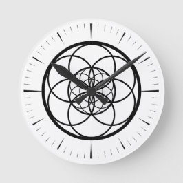 Lebensblume-Uhr v2 Runde Wanduhr