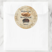 LEBENSBROT / JOHN 6:35 RUNDER AUFKLEBER (Tasche)