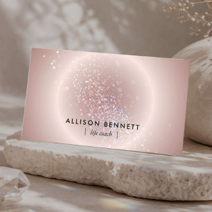 Lebenscoach Celestial Glow Minimal Blush Pink Visitenkarte
