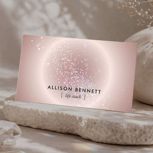 Lebenscoach Celestial Glow Minimal Blush Pink Visitenkarte
