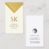 Lebenscoach Monogramm Faux-Gold Visitenkarte (Vorne/Hinten)