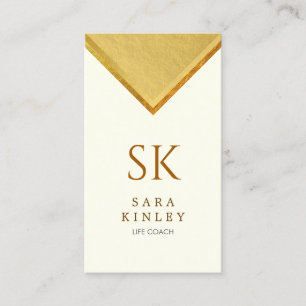 Lebenscoach Monogramm Faux-Gold Visitenkarte