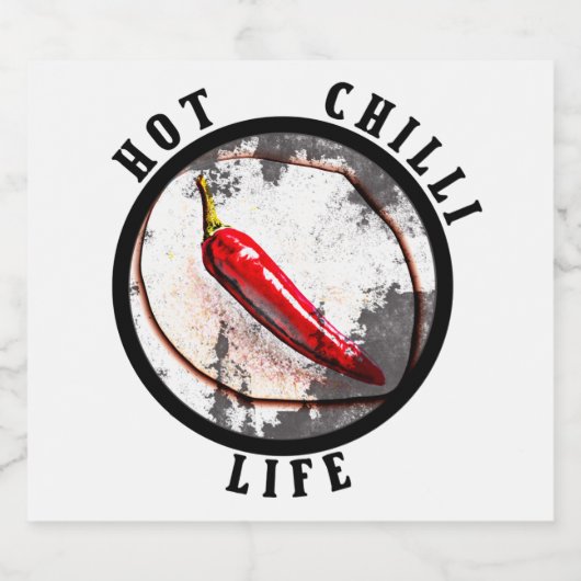 Lebensdauer der heißen Chili Alkoholflaschenetikett (Einzelnes Label)