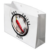 Lebensdauer der heißen Chili Große Geschenktüte (Rückseite Schrägansicht)