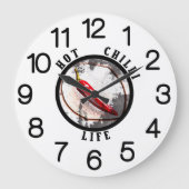 Lebensdauer der heißen Chili Große Wanduhr (Vorderseite)