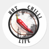 Lebensdauer der heißen Chili Runder Aufkleber (Vorderseite)