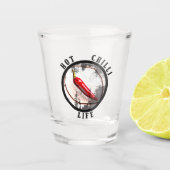 Lebensdauer der heißen Chili Schnapsglas (Vorderseite)