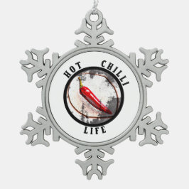 Lebensdauer der heißen Chili Schneeflocken Zinn-Ornament