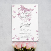 Lebensdauer der Schmetterlinge Gold Lila Brautpart Einladung