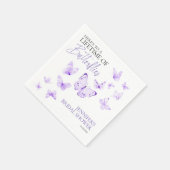 Lebensdauer der Schmetterlinge | Lavender Brautpar Serviette (Ecke)