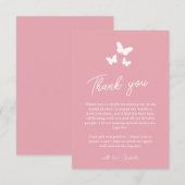Lebensdauer der Schmetterlinge Rosa Brautparty Dankeskarte (Vorne/Hinten)
