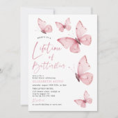 Lebensdauer der Schmetterlinge Rosa Brautparty Einladung (Vorderseite)