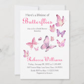 Lebensdauer der Schmetterlinge Rosa Brautparty Einladung (Vorderseite)