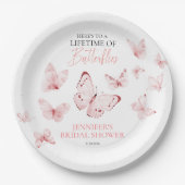 Lebensdauer der Schmetterlinge Rosa Brautparty Pappteller (Vorderseite)
